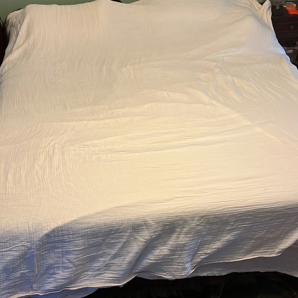 New Anthropologie Amber Lewis Gretchen Gauze Duvet Cover Ivory King
